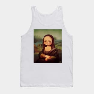 Cute Version of Mona lisa Masterpiece Art History Gift Tank Top